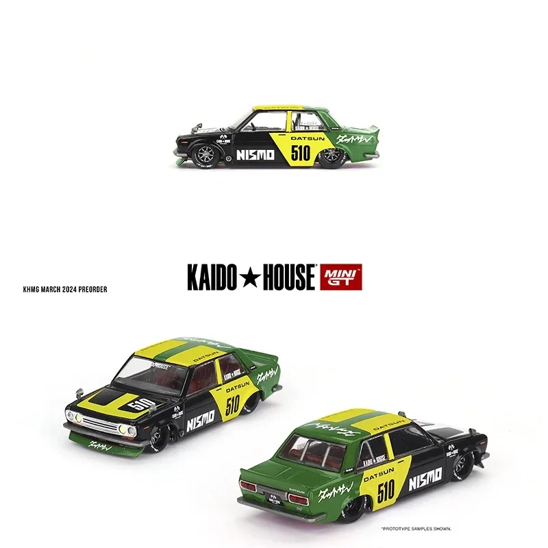 

MINIGT KHMG 131 In Stock 1:64 Datsun Street 510 Racing V2 Openable Hood Diecast Diorama Car Model Kaido House