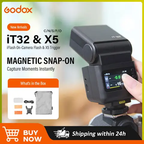 Godox iT32&X5 C/S/N/F/O TTL iFlash Camera Flash Compatible With X5 Wireless Flash Trigger Canon for Sony Nikon Fujifilm Olympus