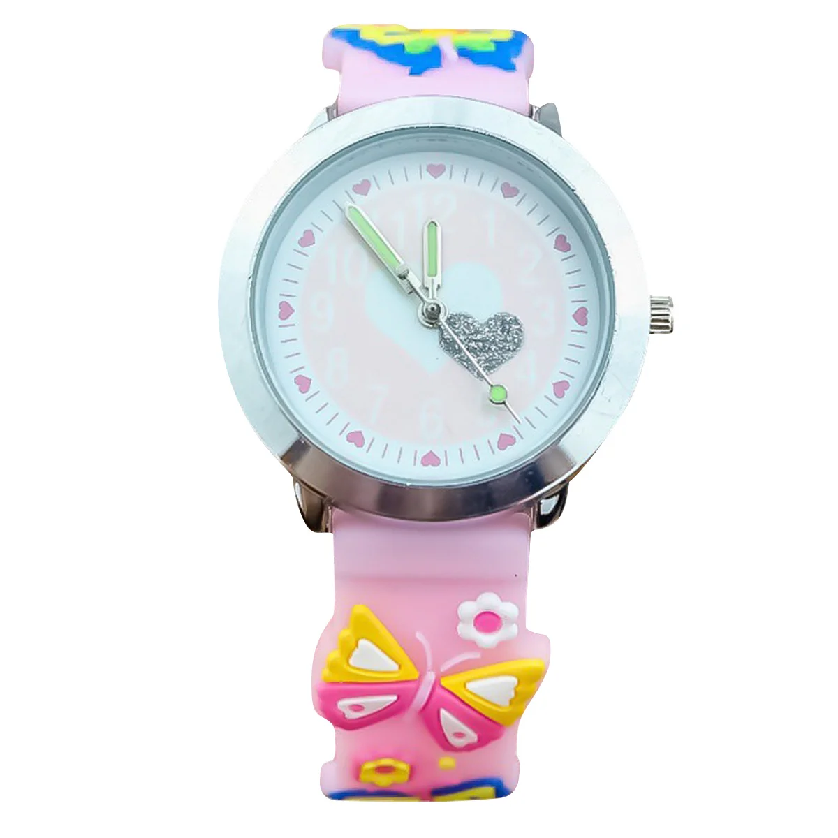 قطعة واحدة من ساعة اليد كوارتز مريحة على شكل فراشة وردية اللون للاستخدام اليومي #6