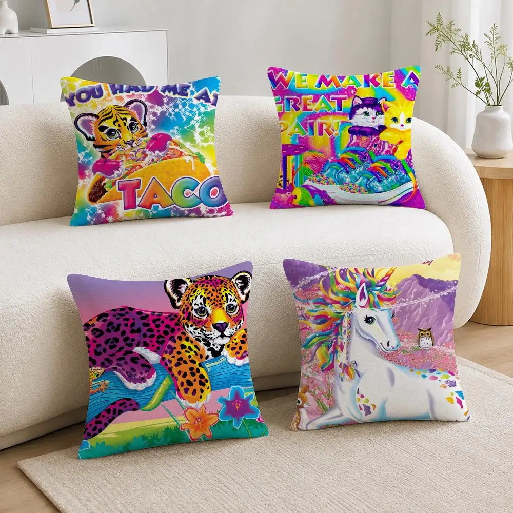 Brand Lisa Frank Cushion Cover Soft Plush Cushion Covers Fluffy Throw Pillow Cases for Sofa Bedroom Home Decor