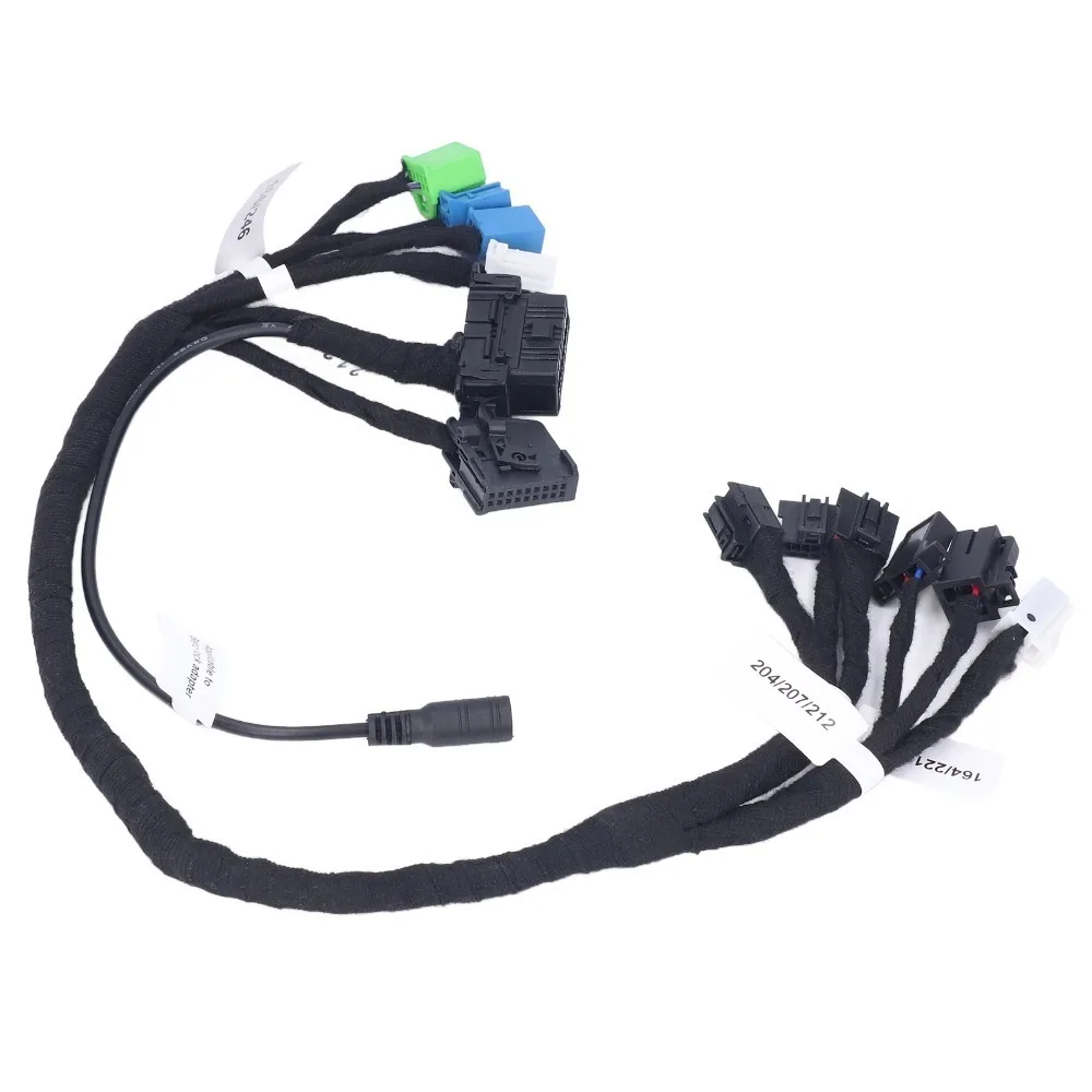 Durable 5 in 1 ELV Test Cable Full Flock Fabric Wrap Numbered ID Labels EIS Test Cable Wear Resistant Car Test Line ECU Tuners