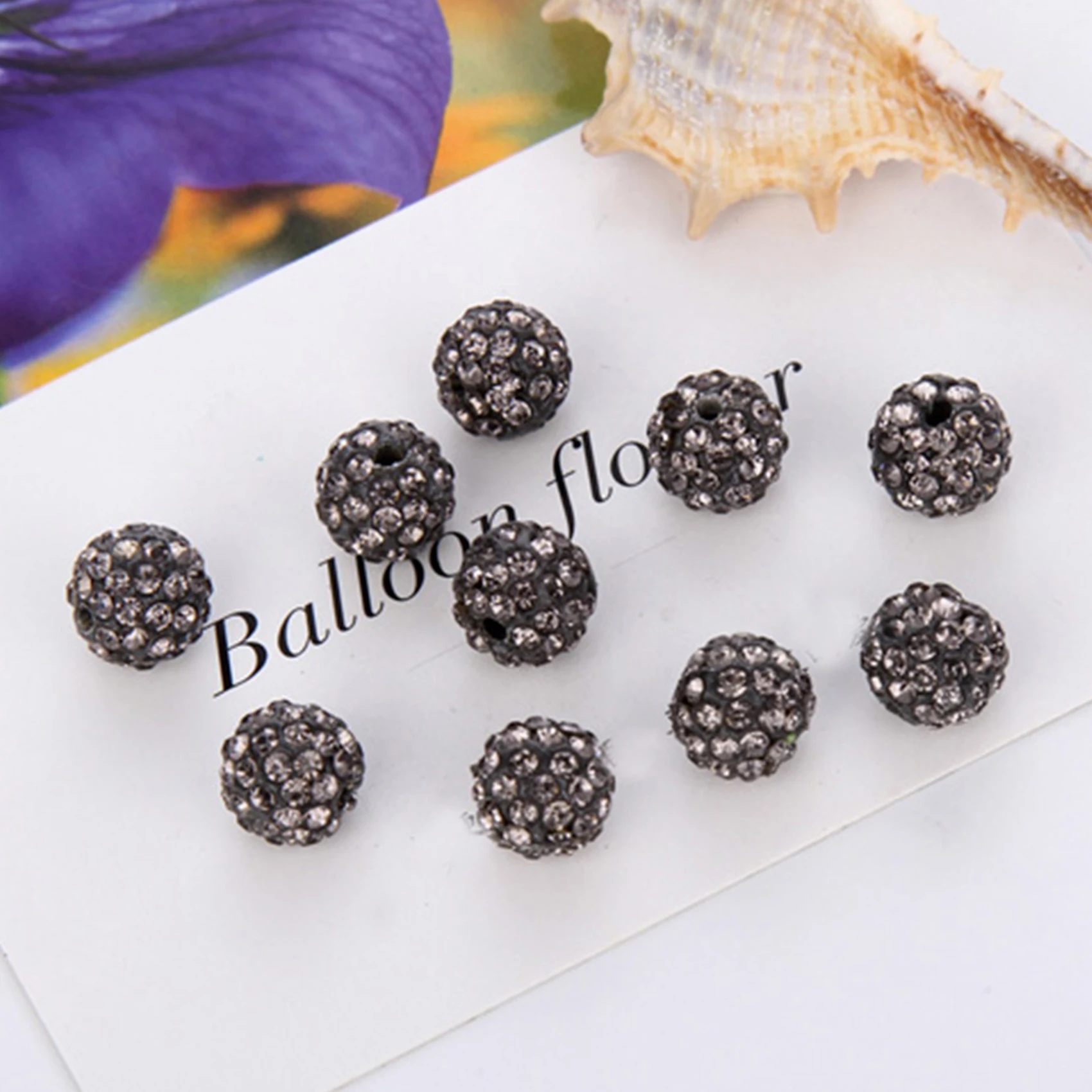 5/10Pcs 8 10mm Soft Ceramic Acrylic Rhinestone Ball Loose Beads DIY Necklace Bracelet Jewelry Making