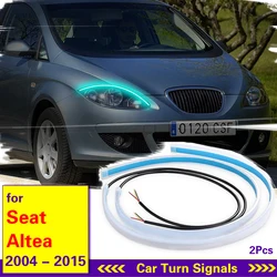 For Seat Altea 2004-2015 2pcs Sequential DRL LED Strip Turn Signal Light Bright Flexible Daytime Running Light for Car Headlight