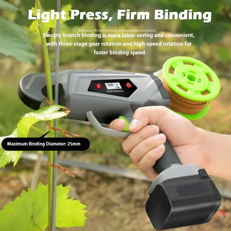 Máquina automática de amarrar plantas 220V110V Tapetool de jardinagem com 1 rolo de fita e 1 bateria para vegetais, uva, tomate