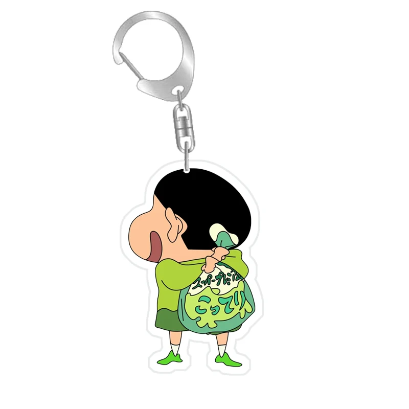 6Cm New Homemade Anime Peripheral Crayon Shin-Chan Acrylic Key Chain Pendant Cute Key Chain School Bag Shin-Chan Pendant Gift