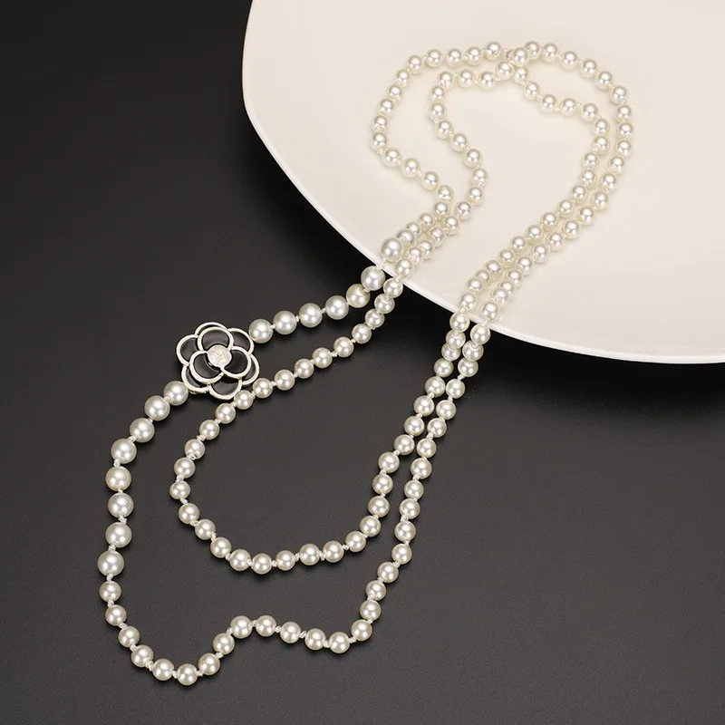 Fashion Camellia Pearl Necklaces Woman Necklace chains for women Accessories for Women Jewelry