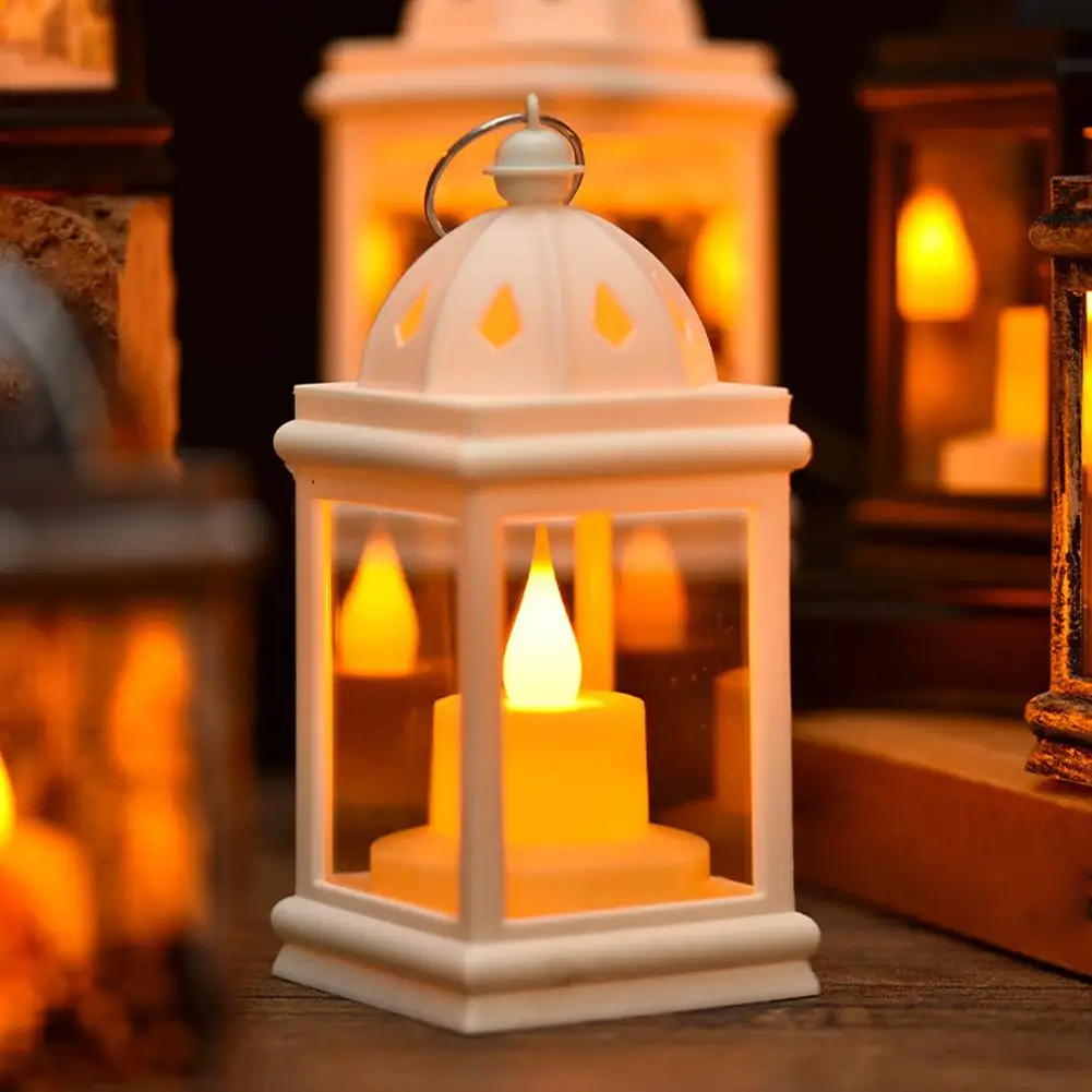 Xmas LED Lights Retro Glowing Lantern With Handle Simulation Cande Light Tabletop Atmosphere Lights Christmas Decoration 2025