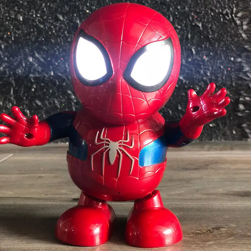 

Marvel Dancing Iron Man Robot Toy Spiderman Electric Light Music Boy Girl Toy Gift Accompany Boring Toys To Enhance Atmosphere
