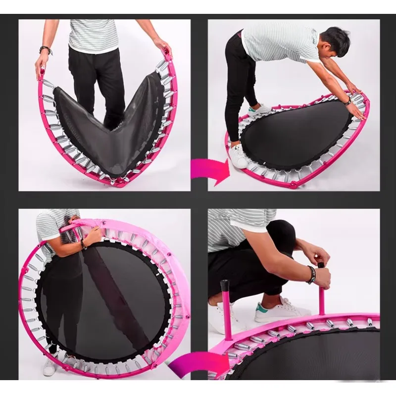 

Indoor Rebounder 50'' Fitness Trampoline with Adjustable Handrail