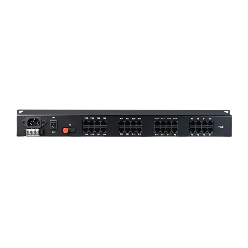 32 canales POTS teléfono RJ11 a convertidor de fibra óptica con Ethernet rápido