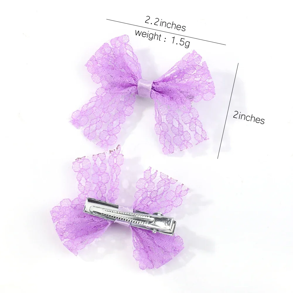 6 pçs/set novo doce adorável meninas crianças pano rendas lolita arco grampos de cabelo princesa acessórios para o cabelo do bebê presilhas atacado