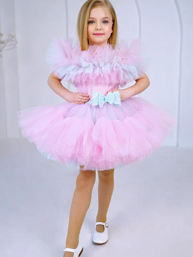 

Girl's tutu dress fluffy dresses formal Ballet Performance prom dress Birthday Girl's Princess Gradient Dress