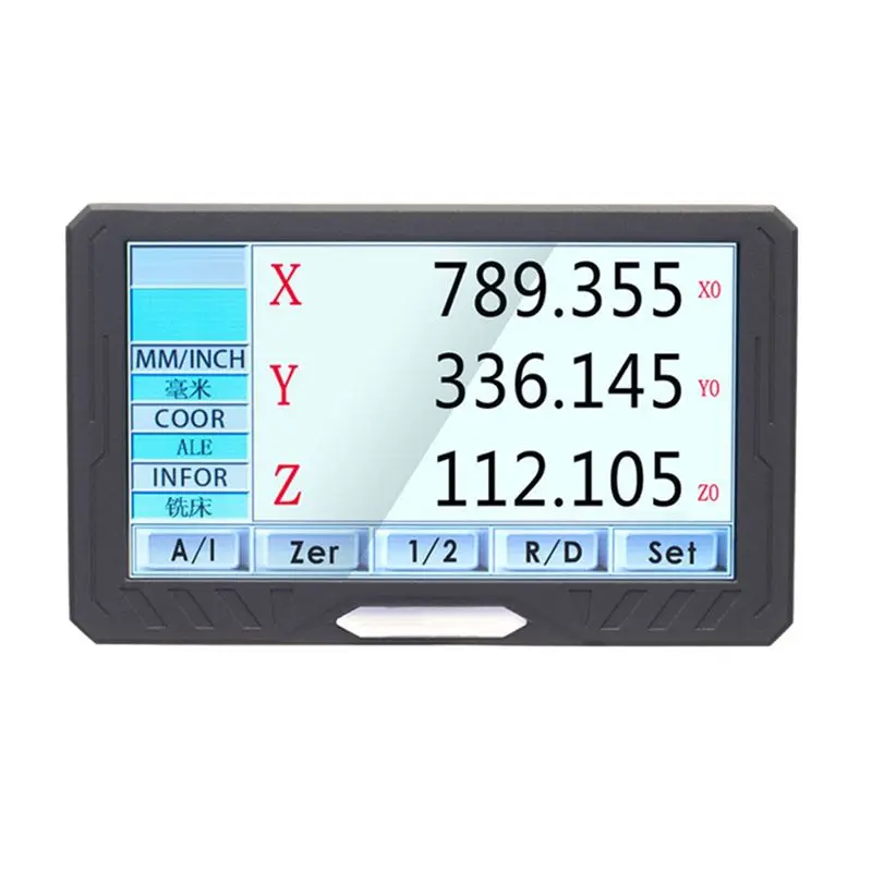 AT19-Digital Readout DRO LCD Full Touch Screen Display Counter Metal Cover Linear Scale For Milling Lathe SDS200S EU PLUG