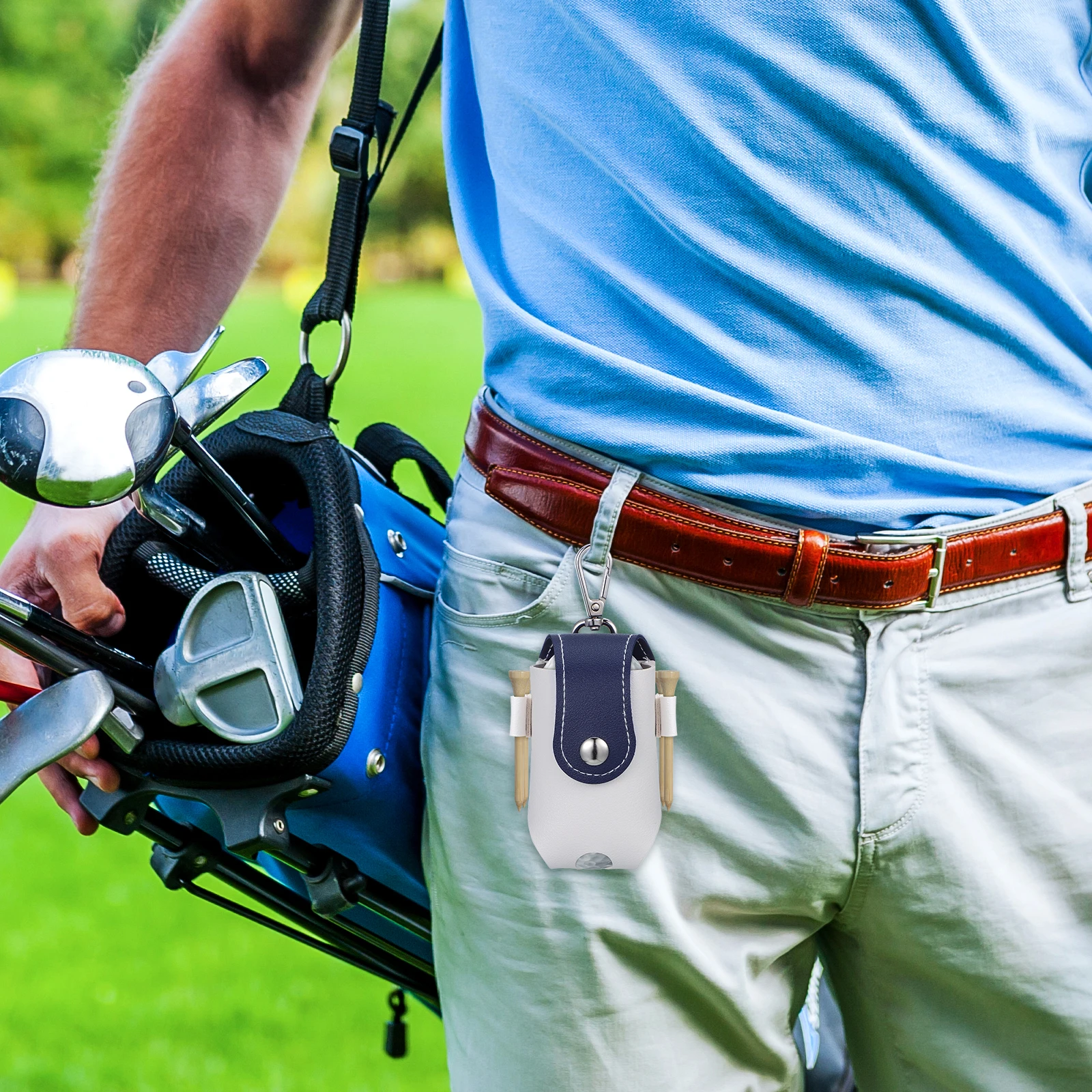 

2Pcs Golf Ball Bag Small Case Golfs Pouch Tee Stable Material Elastic Durable Belt Hang Golfing Storage Practical