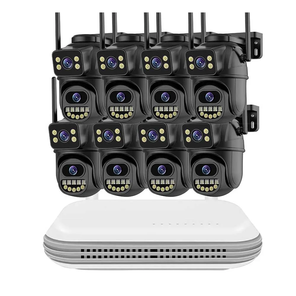 Wireless CCTV System Surveillance Set  WiFi Camera Kit 6MP IP Cameras With Dual Lens Security Audio 8CH NVR Video ICsee