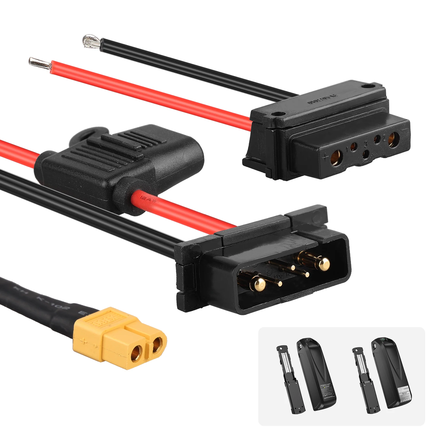5PIN 6PIN Männlich Weiblich Hailong Batterie Entladung Stecker mit 50A Sicherung Schutz eBike Power Batterie Basis Ersatzteile
