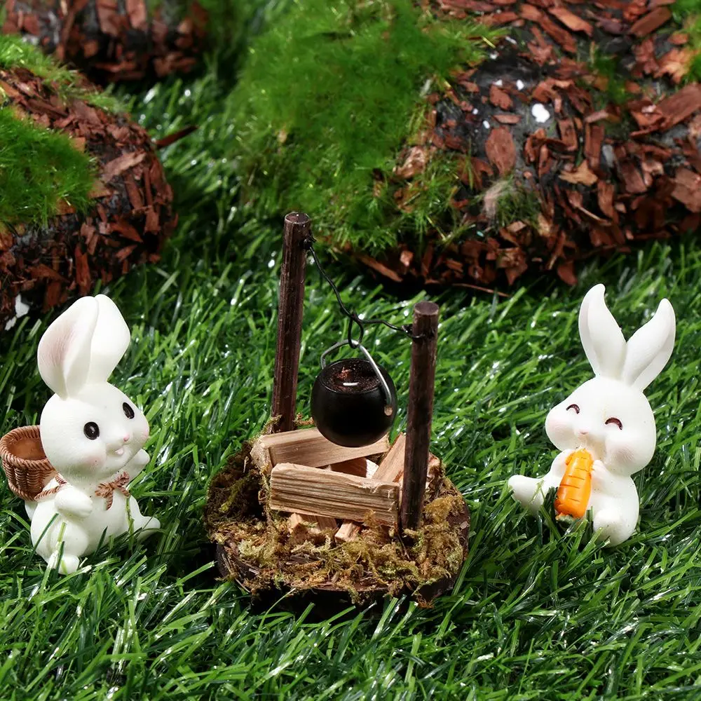 1:12 Scale Playing House Micro Landscape Fairy Garden Decor Dollhouse Bonfire Villa Scene Model Miniatures Campfire