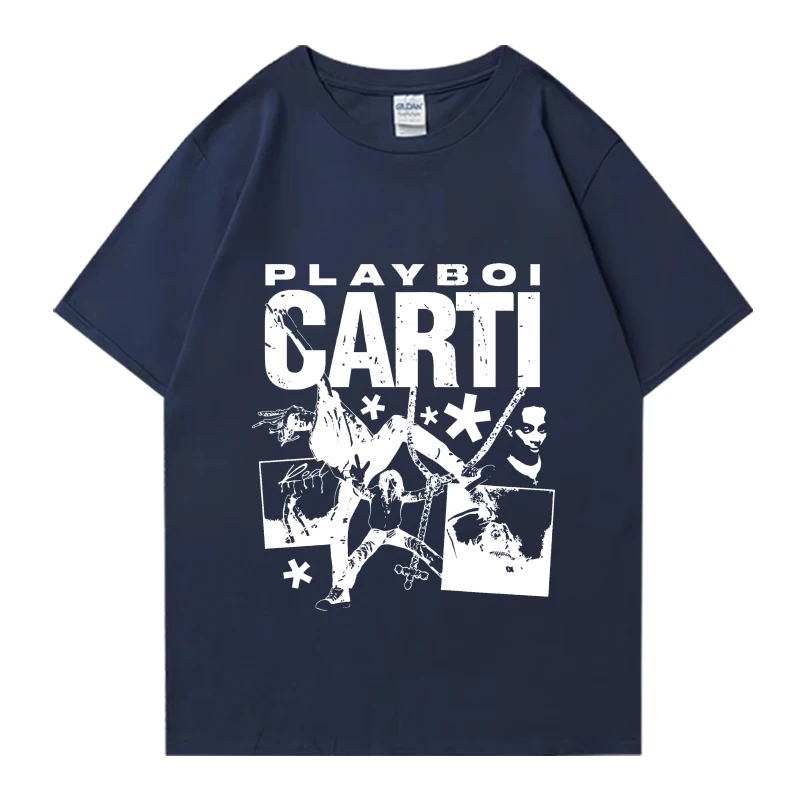 Playboi Carti Concert 2024 vintage Graphic black T shirt Men Women Hip Hop streetwear Unisex 100% Cotton short sleeve T-shirts image 3