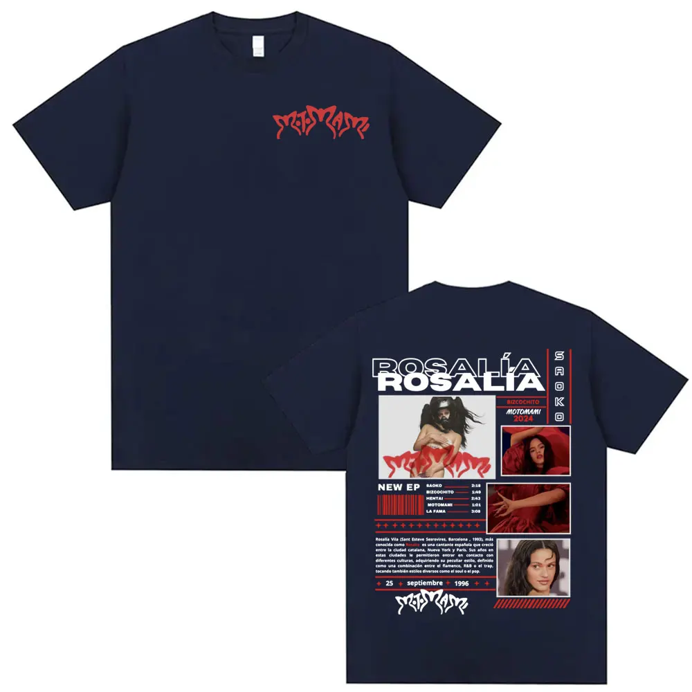 Singer Rosalía Album Motomami 2024 Tour T-shirt Men Women's Clothing Harajuku 90s Vintage Casual Short Sleeve T Shirt Streetwear