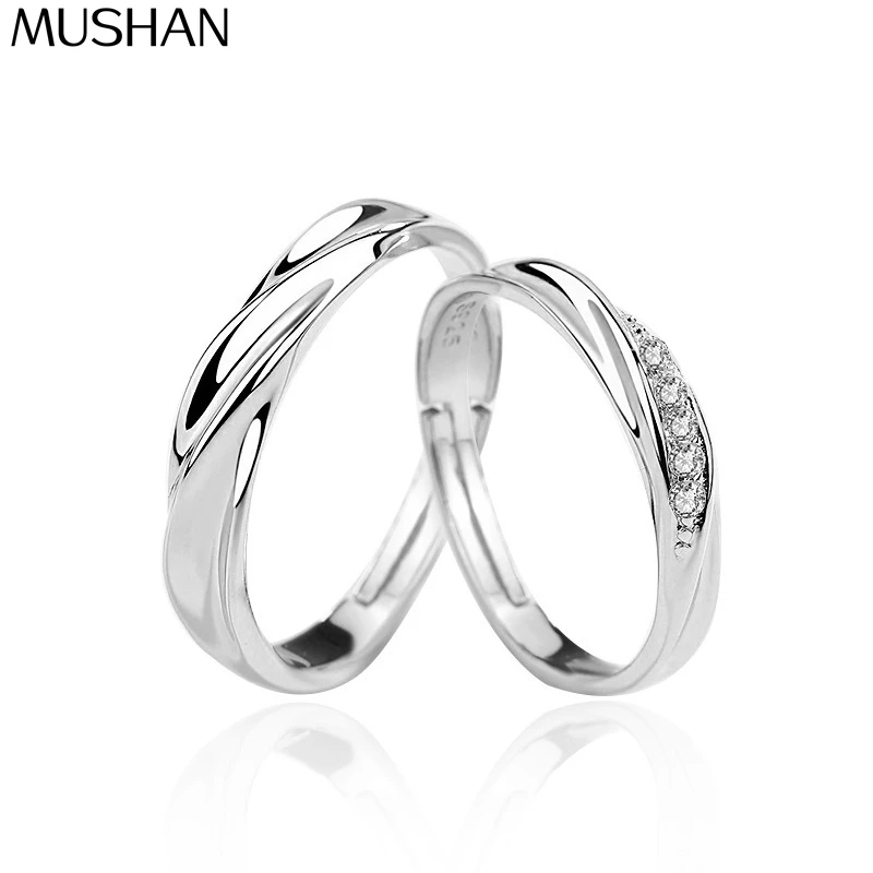 

MuShan Jewelry 925 Sterling Silver Ring Wedding Band High Carbon Diamond Classic Style Trendy Style Women Rings Fine Jewelry