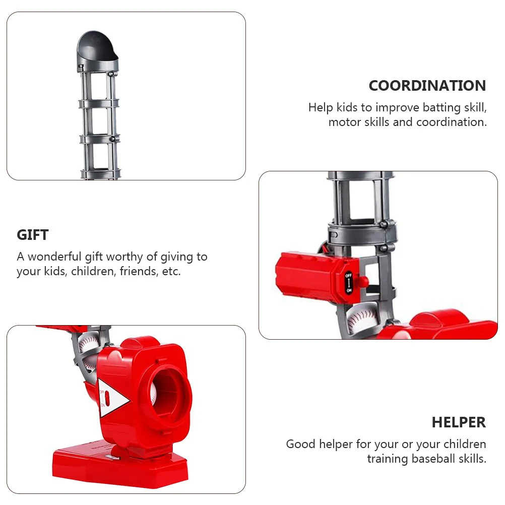 야구 연습용 볼 머신 1세트, 어린이 야구 훈련 실내외 훈련용, 어린이 운동 능력 발달 도구