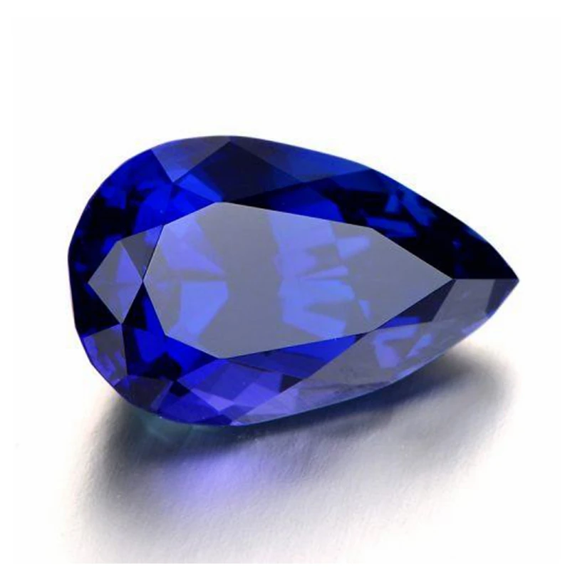 Large Tanzanite Blue Sapphire 12.50ct 12x16mm Pear Cut Sri-Lanka VVS Loose Gemstone For Jewelry Making Beads