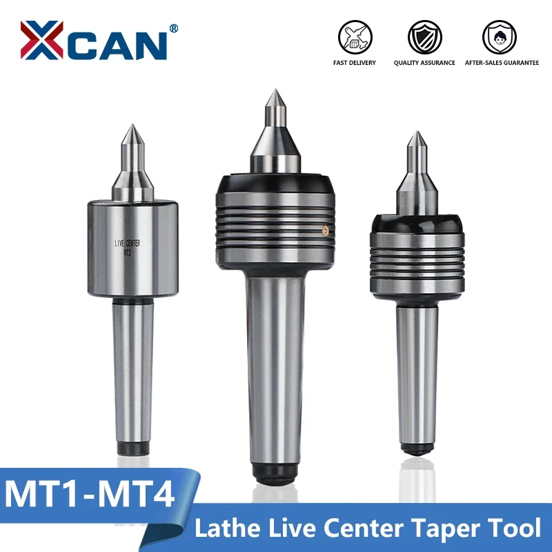 XCAN Lathe Live Center Taper Tool MT1 MT2 MT3 MT4 Triple Bearing CNC Live Revolving Milling Center Taper Lathe Machine Tools