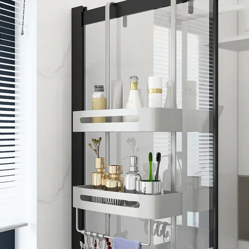 

Punch-Free Hanging Basket Organizers,Stainless Steel Racks, Toilet Shower Room, Door Hanger Shelves Bathroom Organizer
