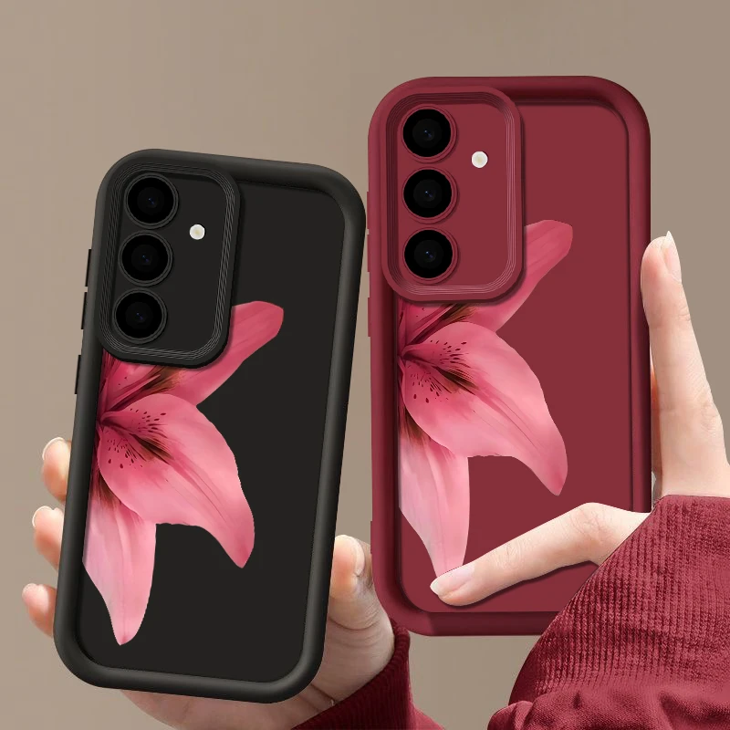 Custodia per telefono con stampa floreale realistica per Samsung Galaxy A17 A56 A16 A36 A15 A55 A54 5G S25 Edge S24 FE S23 S22 Ultra Plus TPU Cover