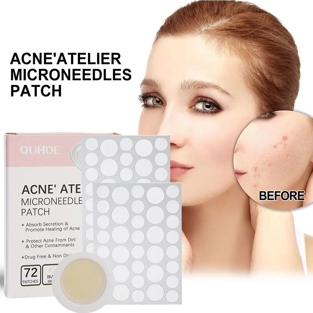 72Counts Micro-needle Pimple Acne Treatment Concealer Patch Pimple Patch Spot Acne Stickers, Removal Face Invi O3E0