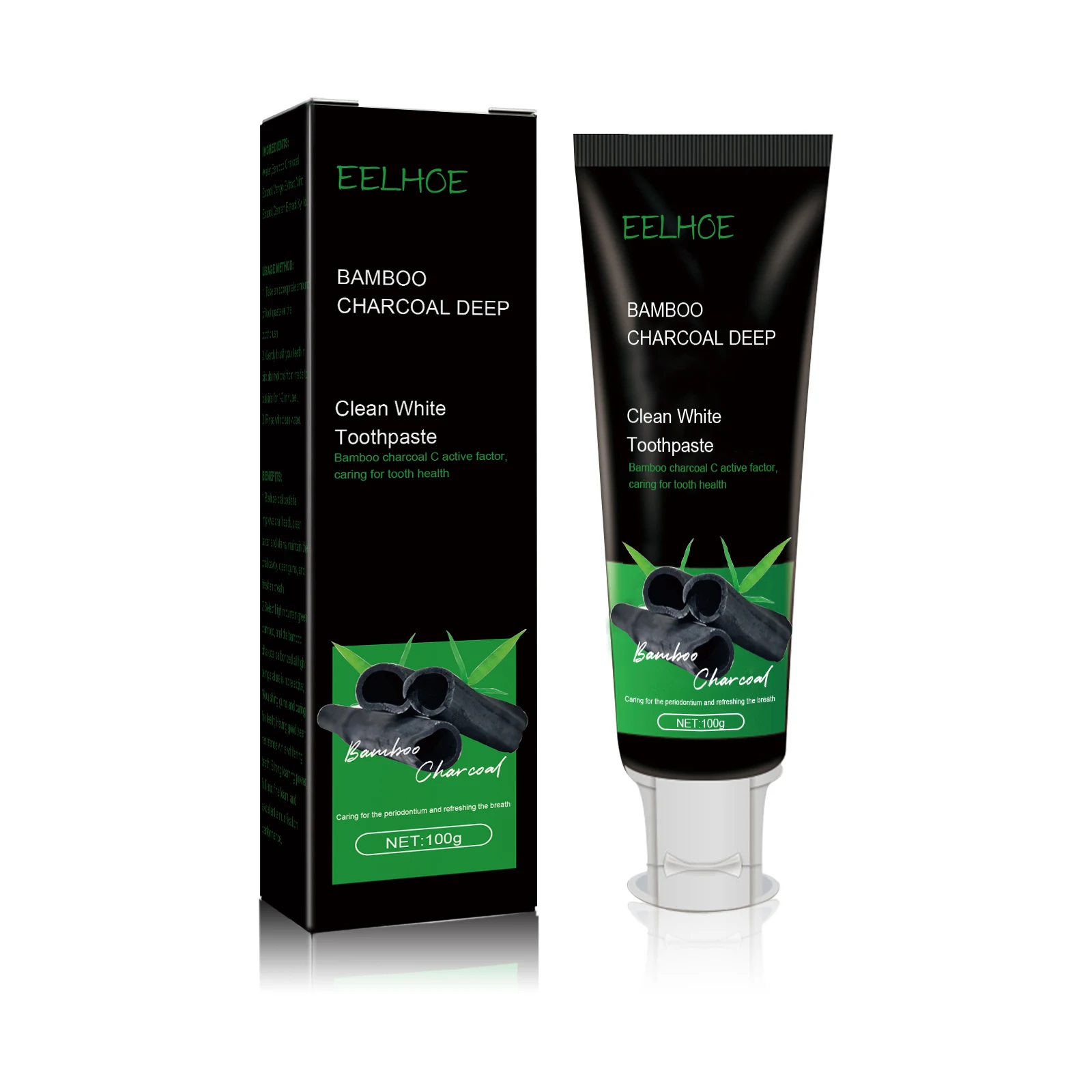 EELHOE Bamboo Charcoal Toothpaste White Teeth Fresh Breath Yellow Teeth Removal Tooth Stain Remover Tooth Whitening Toothpaste