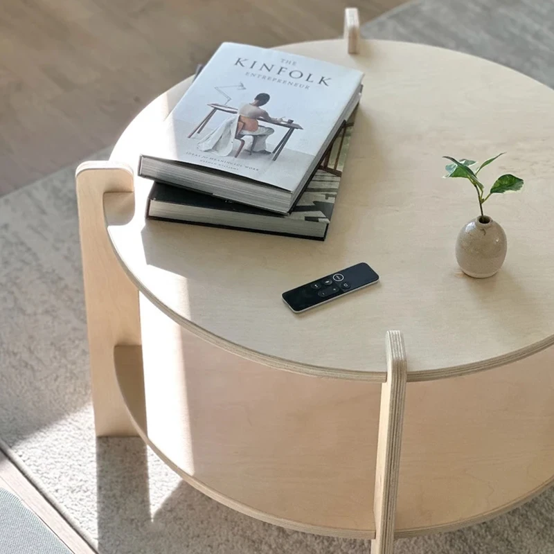 &c Nowoczesny, dwuwarstwowy, mały stolik kawowy z półkami do przechowywania, personalizowane drewniane meble do salonu i sypialni, producent