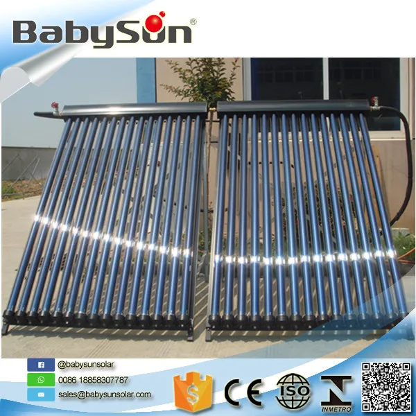 Vacuum tube solar collector, heat pipe split pressure solar water heater system