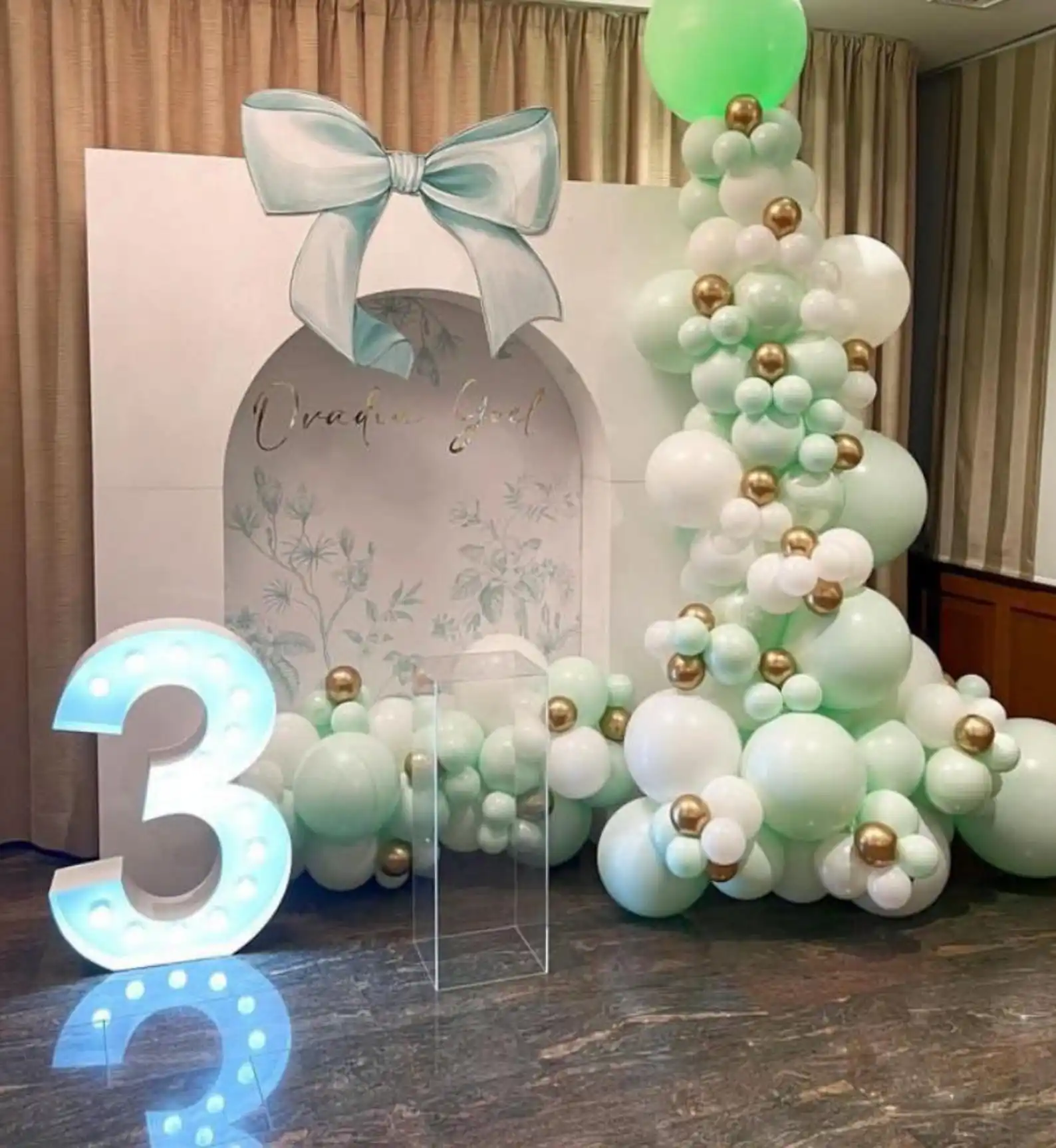 Mehofond на заказ, 2-сторонний шалфейный зеленый цветочный полосатый фон для девочек на день рождения, свадьбу, чехол для душа, арка Chiara, фон для декора, фон