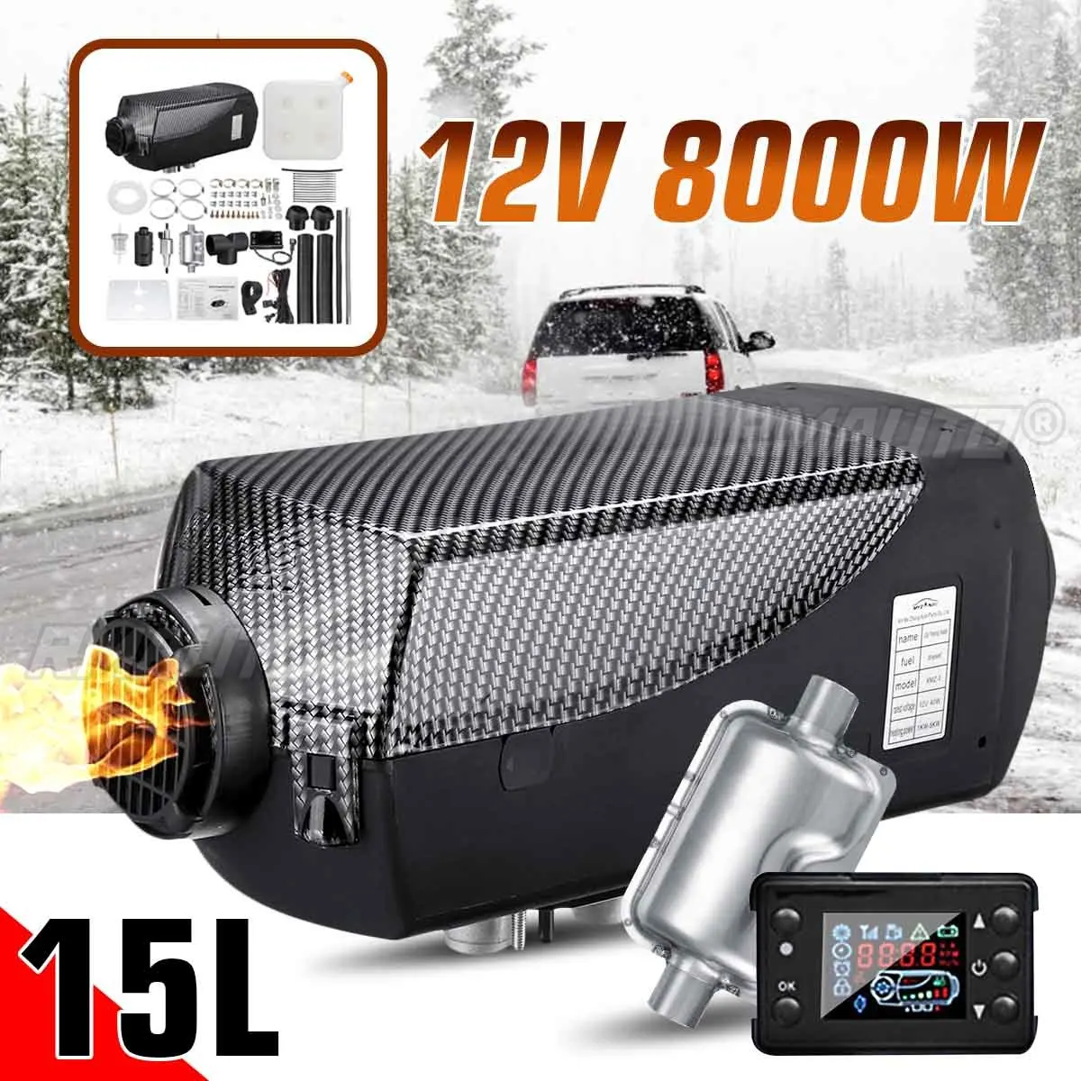 

Car Heater 12V 5KW Car Air Heater Parking Heater With Remote Control LCD Monitor for RV Car Truck Motor-Home Boat Bus