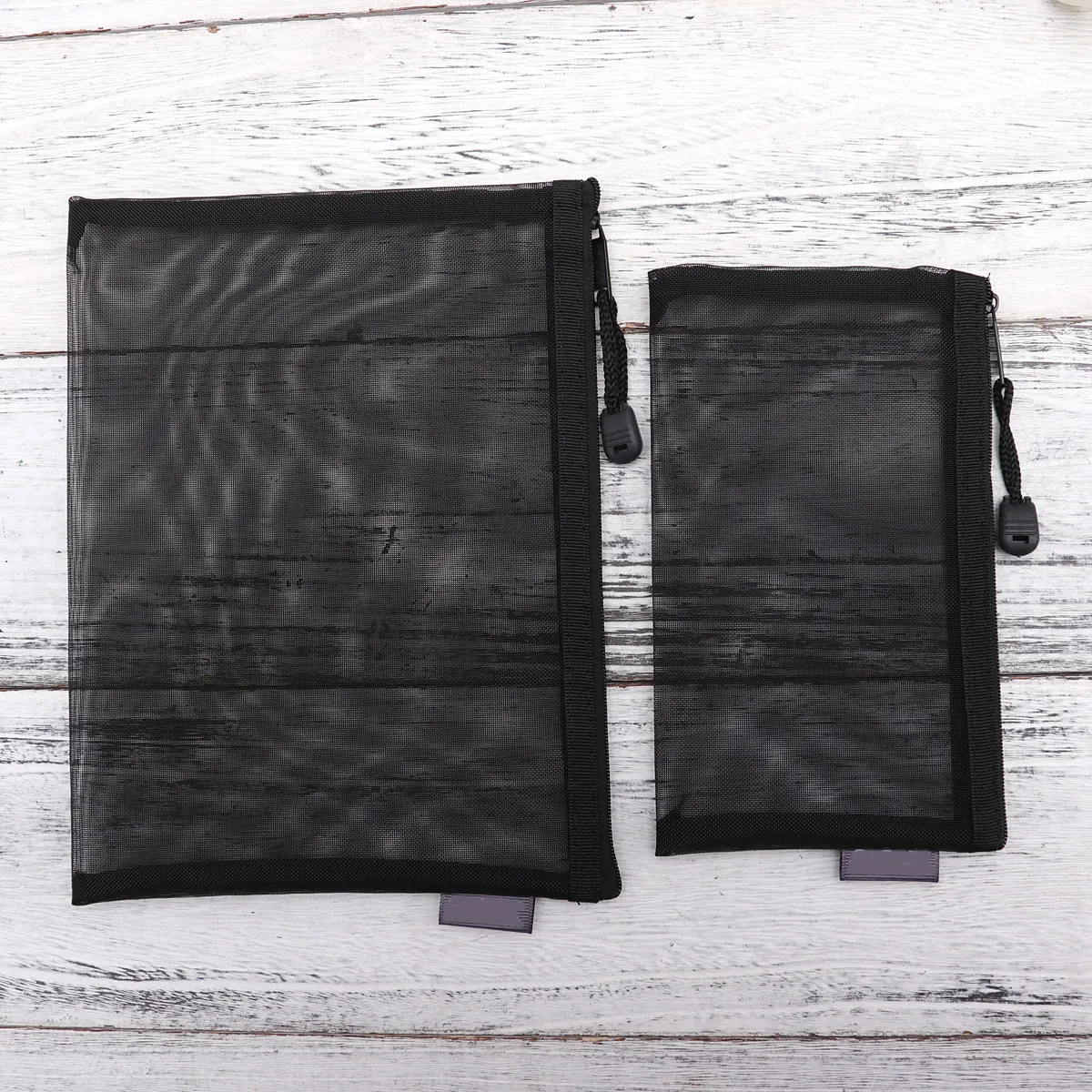 

5Pcs Black Transparent Mesh File Bag Portable Zippered Stationery Pouch Set Includes A4 A5 A6 Document Organizer for Office