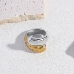 Stainless Steel Chunky Rings For Women Men Fashion Creative Irregular Finger Rings Jewelry Anniversary Party Gifts Waterproof