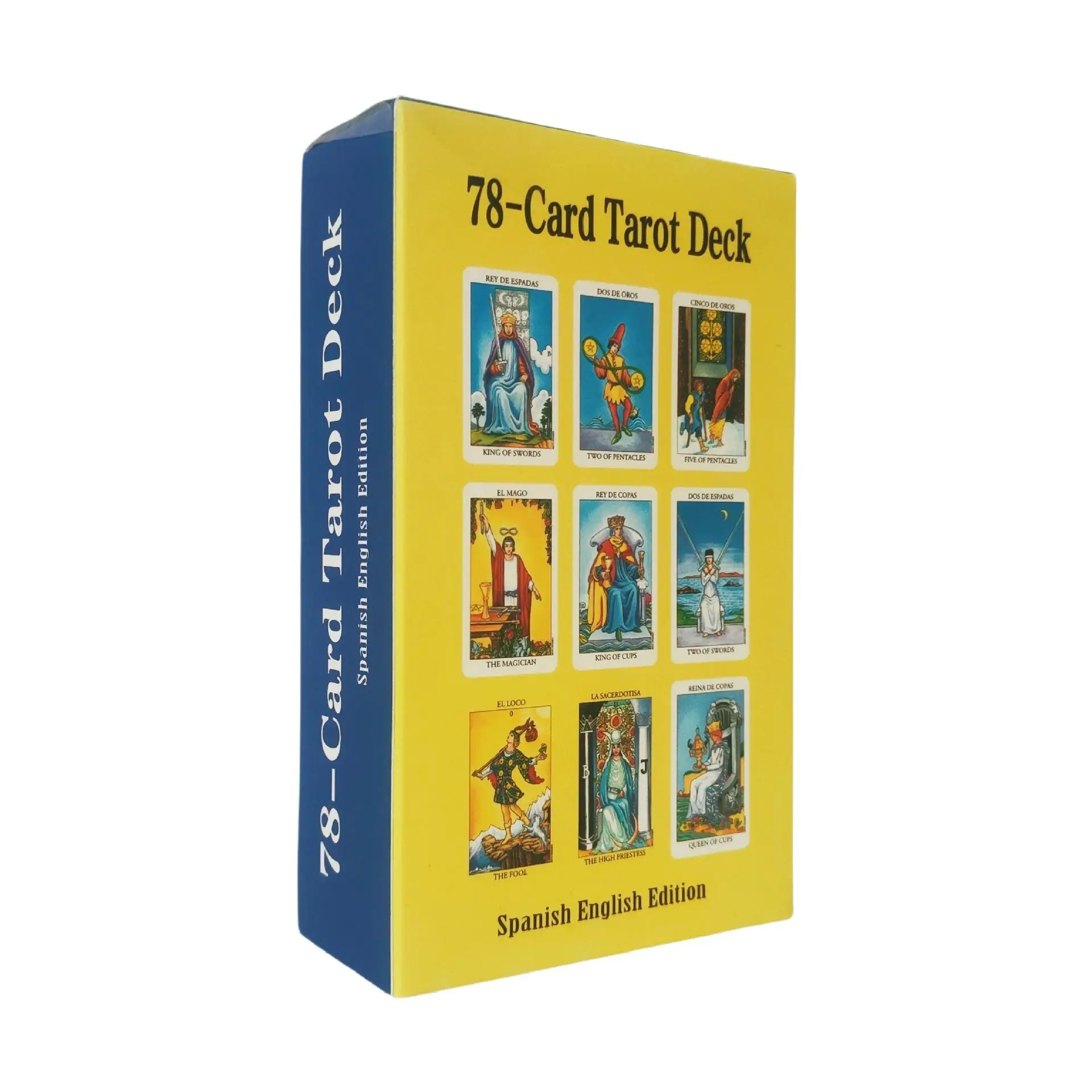 Baraja de Tarot The Classic Rider Waite en idioma inglés/español con guía para principiantes 12*7cm