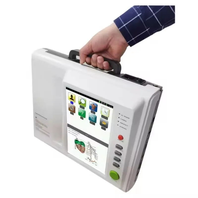 Channel Portable ECG Machine 12 Lead EKG Electric Medical Device for Patient Use Made of Plastic