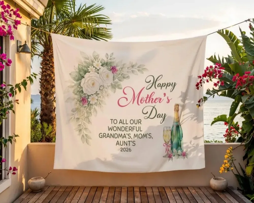 Mother's Day Banner, Thank-You-For-Motherhood Wall Tapestry, Wall Decoration For Bedrooms And Living Rooms