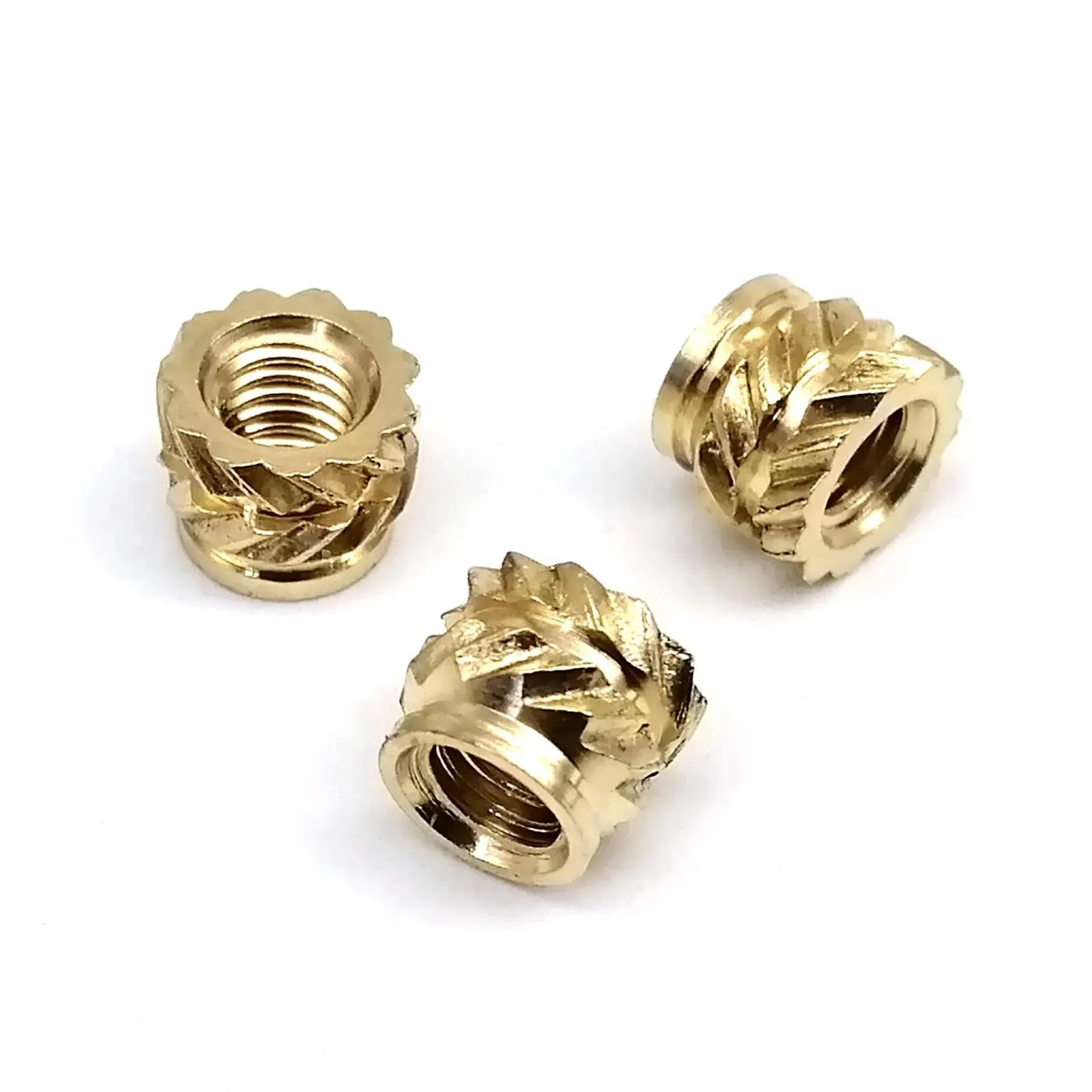 50/100pcs M1.6 M2 M2.5 M3 M4 Solid Brass Copper Embed Insert Nut for Hot Melt Heat Injection Molding Double Twill Knurled Thread