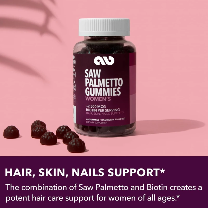 

Ladies saw palm+2500 mcg biotin gummies | Suitable for hair, skin, and nails | 60 vegetarian gummies