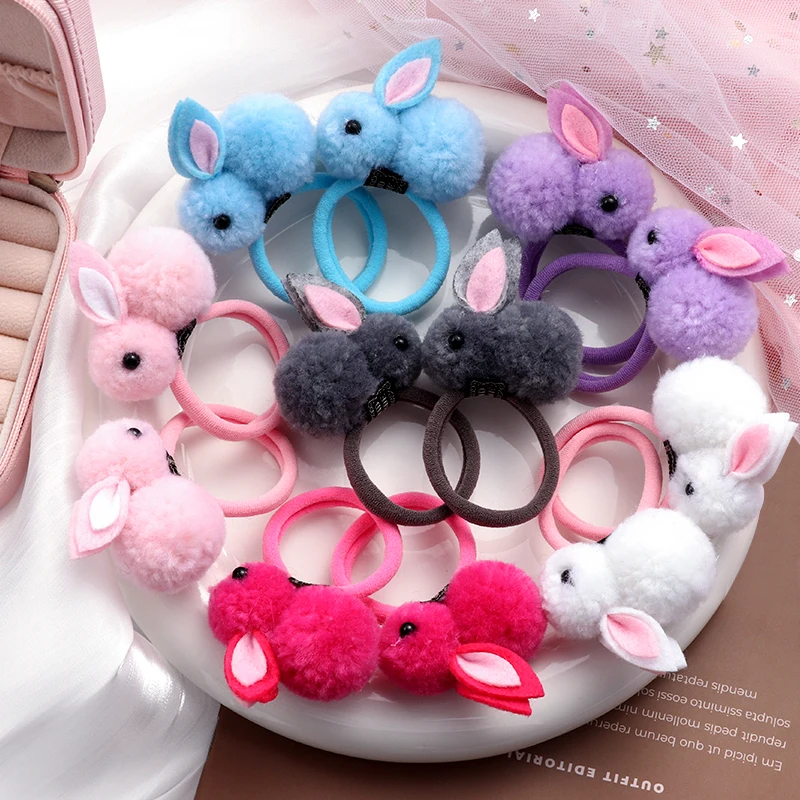 

New Cute Rabbit Hair Bands For Baby Girls Handmade Animals Elastic Headband Hair Ropes Kids Cartoon Headwear Hair Accessories