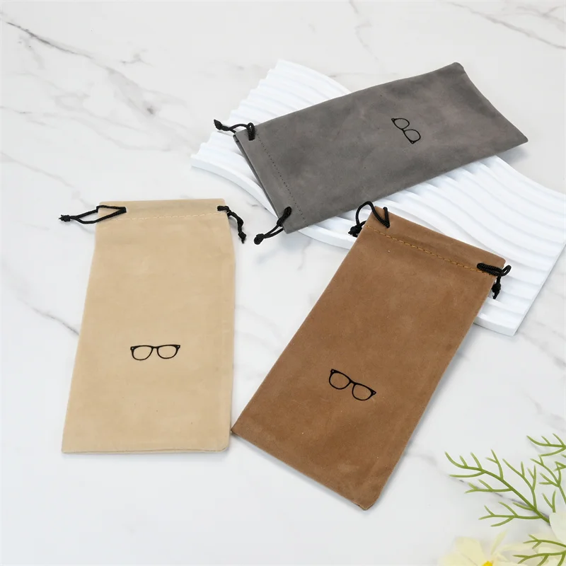 Fashion Portable Glasses Case Eyewear Accessories Soft Eyeglasses Bag Sunglasses Bags Solid Color Drawstring Pouch Bags image 3