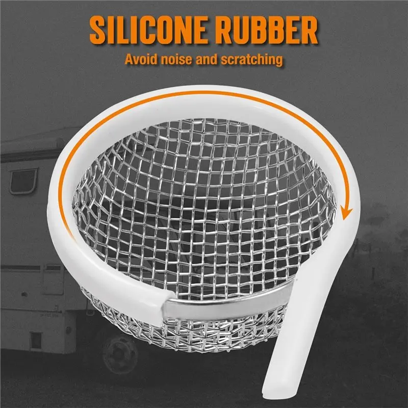 شاشة تنفيس الفرن ABAH-RV، غطاء فتحة تهوية سخان شاشات الحشرات للتخييم بما في ذلك أداة التثبيت ومطاط السيليكون #5