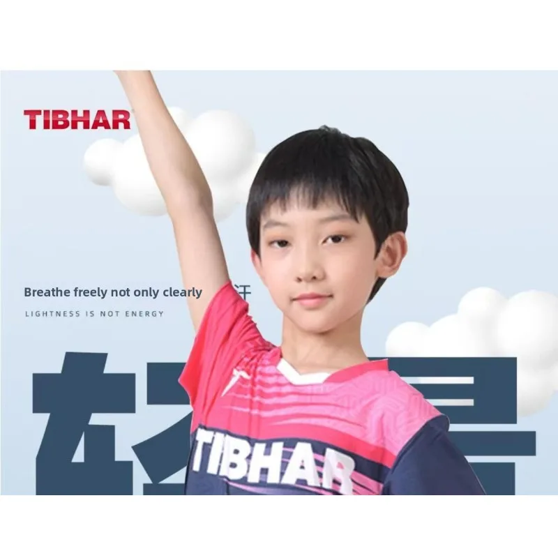TIBHAR Tall Children's Table Tennis Suit Set Sweat wicking Quick drying Table Tennis Shirt Boys and Girls' Match Clothes
