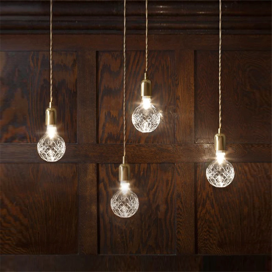 Single Pendant light copper color designers lamps pendant light brass Dining table light Bar Kitchen island replica lamp
