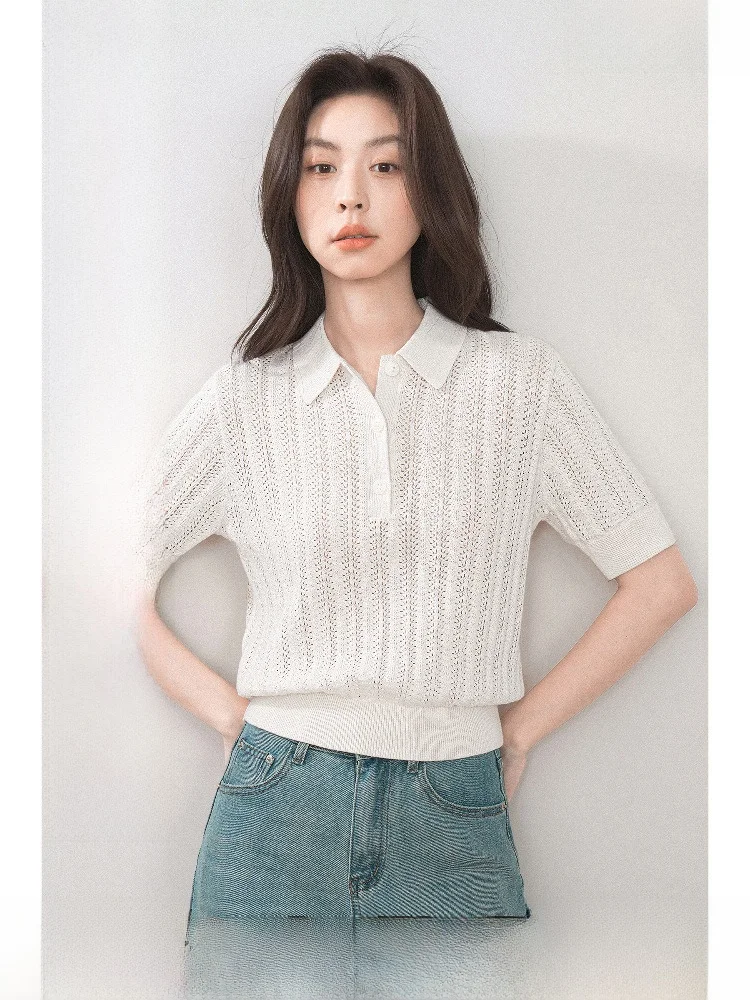 

Falu Ne ажурный вязаный топ женский летний с тонкой талией для похудения ort Sve White Street Sle футболка