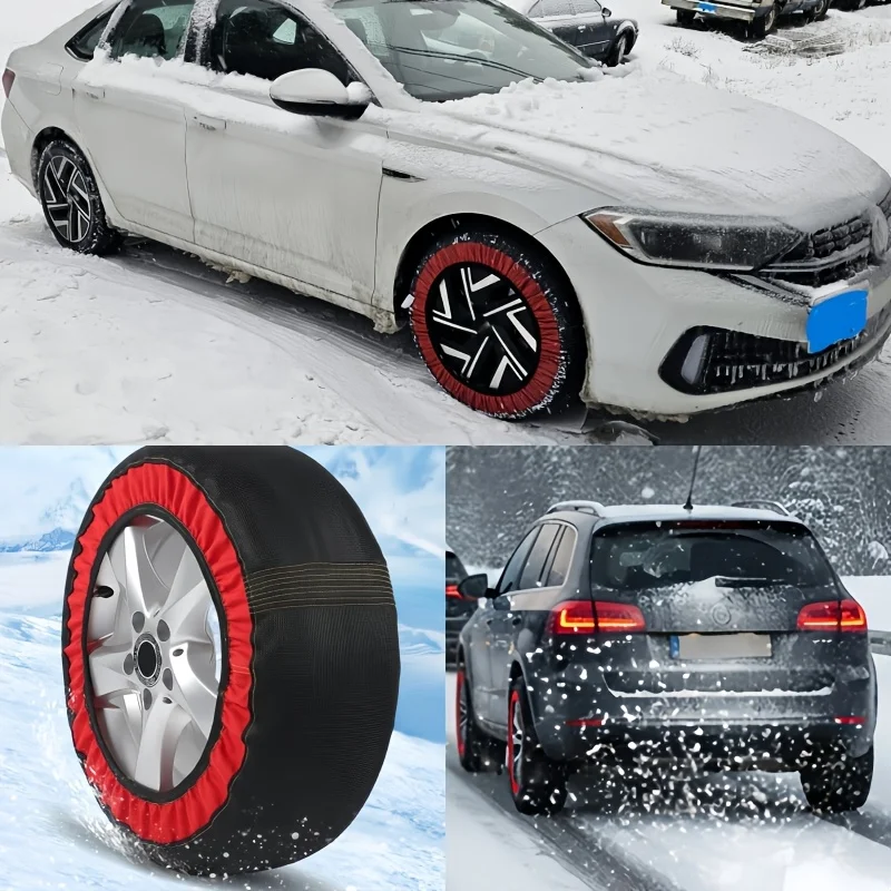 

1Pc Universal Auto Winter Tyres Snow Socks Textile Fabric Anti-skid Chains Car Emergency Grip System Ice Snow Road Offroad SUV