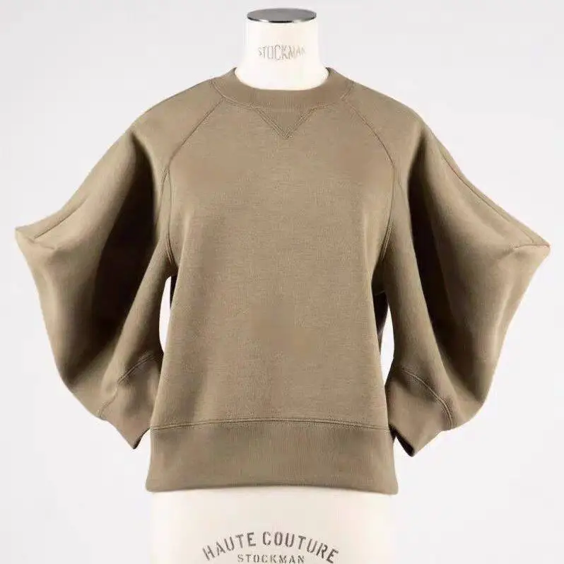 SAC 25 Japanese solid color crew neck sweater loose pullover bubble sleeve short sleeve T-shirt